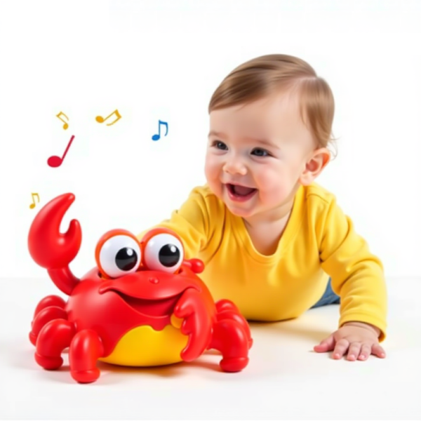 Crawl & Learn Crab - Tummy Time Hack Toy (USB Charging)